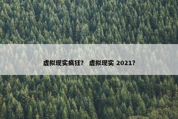 虚拟现实疯狂？ 虚拟现实 2021？