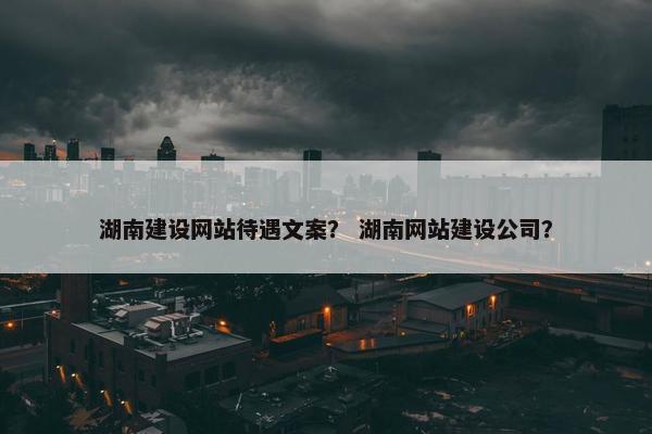 湖南建设网站待遇文案？ 湖南网站建设公司？