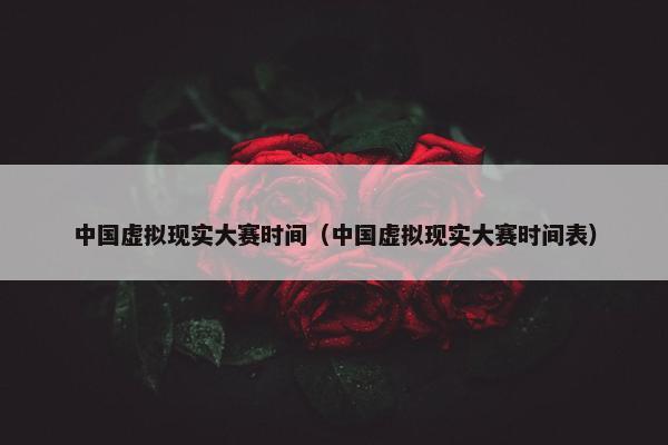中国虚拟现实大赛时间（中国虚拟现实大赛时间表）