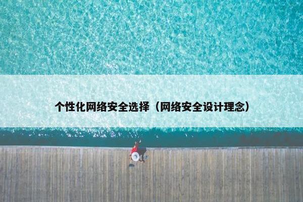 个性化网络安全选择（网络安全设计理念）