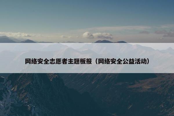 网络安全志愿者主题板报（网络安全公益活动）