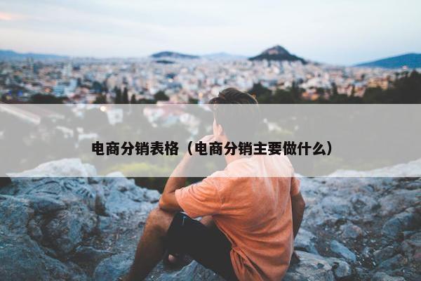 电商分销表格（电商分销主要做什么）