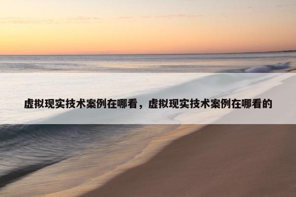 虚拟现实技术案例在哪看，虚拟现实技术案例在哪看的