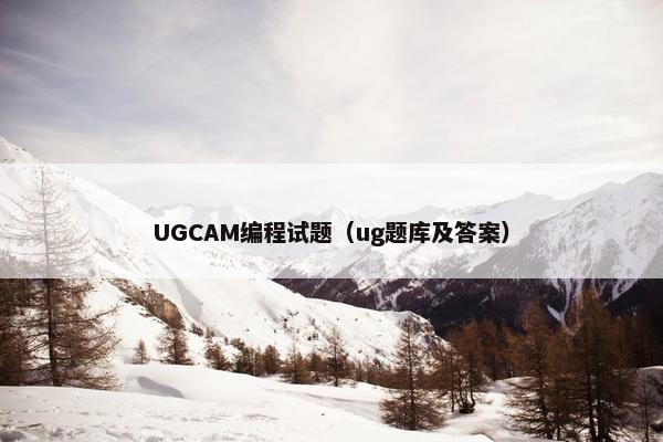 UGCAM编程试题（ug题库及答案）