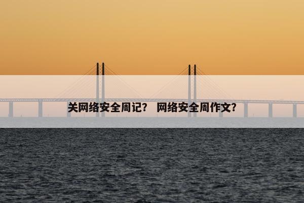 关网络安全周记？ 网络安全周作文？