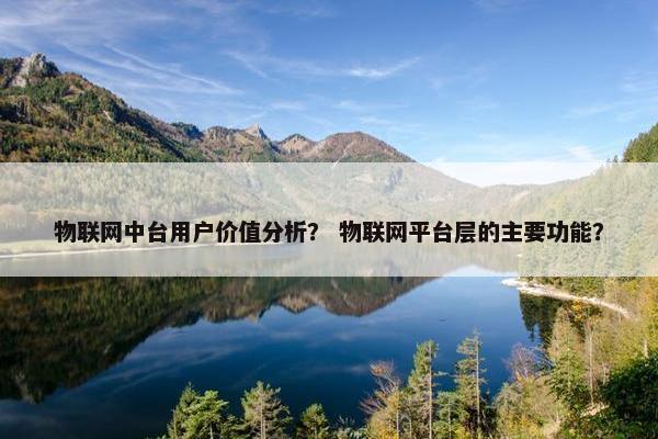 物联网中台用户价值分析？ 物联网平台层的主要功能？