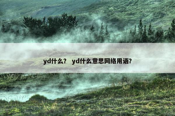 yd什么？ yd什么意思网络用语？
