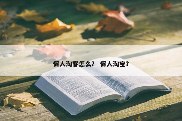 懒人淘客怎么？ 懒人淘宝？