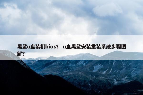 黑鲨u盘装机bios？ u盘黑鲨安装重装系统步骤图解？