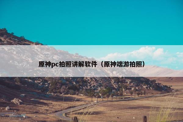 原神pc拍照讲解软件（原神端游拍照）
