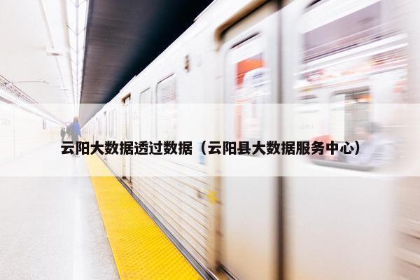 云阳大数据透过数据（云阳县大数据服务中心）