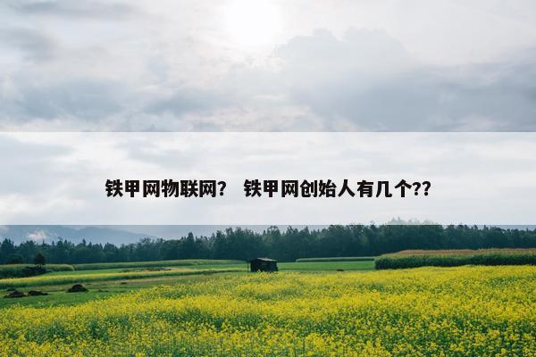 铁甲网物联网？ 铁甲网创始人有几个?？