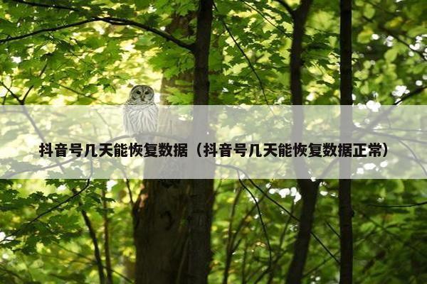 抖音号几天能恢复数据（抖音号几天能恢复数据正常）