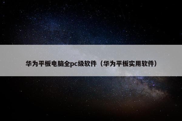 华为平板电脑全pc级软件（华为平板实用软件）