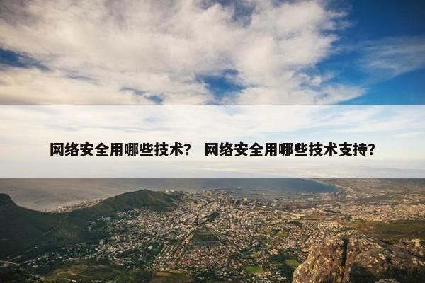 网络安全用哪些技术？ 网络安全用哪些技术支持？