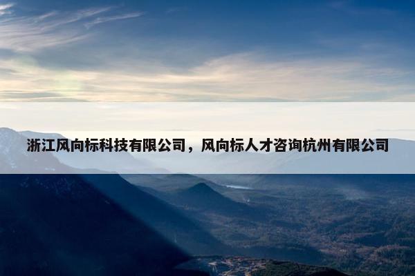浙江风向标科技有限公司，风向标人才咨询杭州有限公司