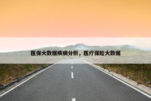医保大数据疾病分析，医疗保险大数据