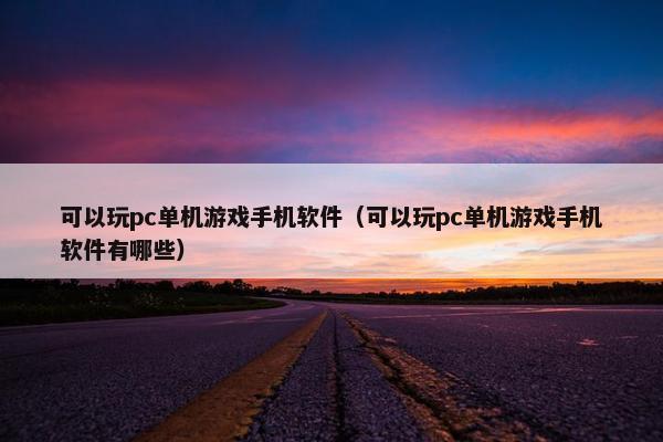 可以玩pc单机游戏手机软件（可以玩pc单机游戏手机软件有哪些）