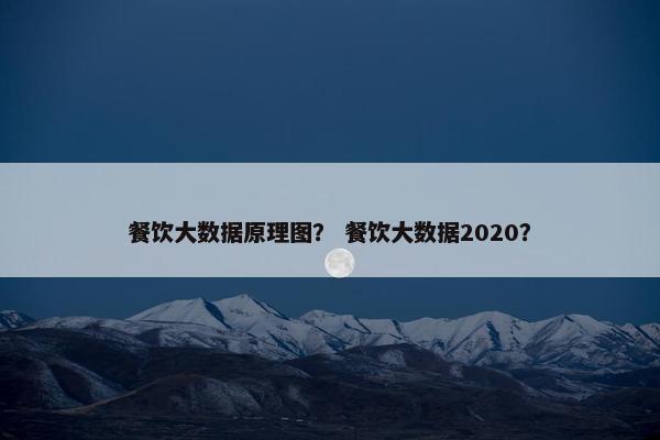 餐饮大数据原理图？ 餐饮大数据2020？