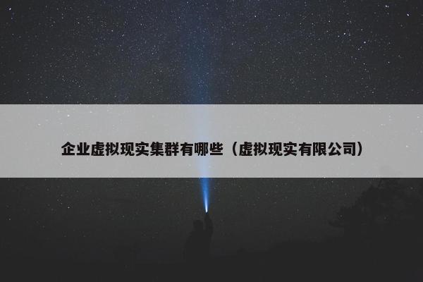 企业虚拟现实集群有哪些（虚拟现实有限公司）