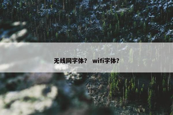 无线网字体？ wifi字体？