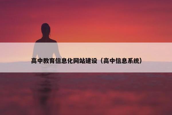高中教育信息化网站建设（高中信息系统）