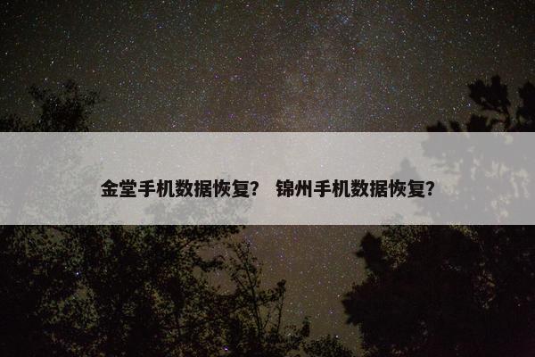 金堂手机数据恢复？ 锦州手机数据恢复？