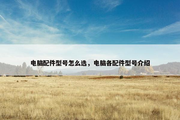 电脑配件型号怎么选，电脑各配件型号介绍