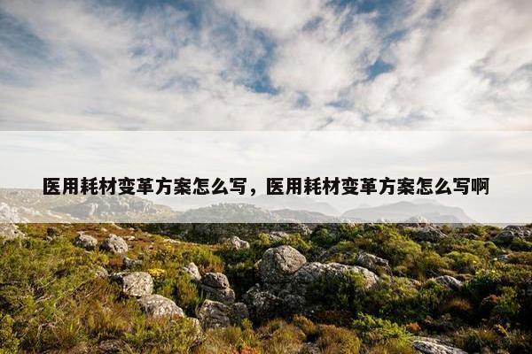 医用耗材变革方案怎么写，医用耗材变革方案怎么写啊