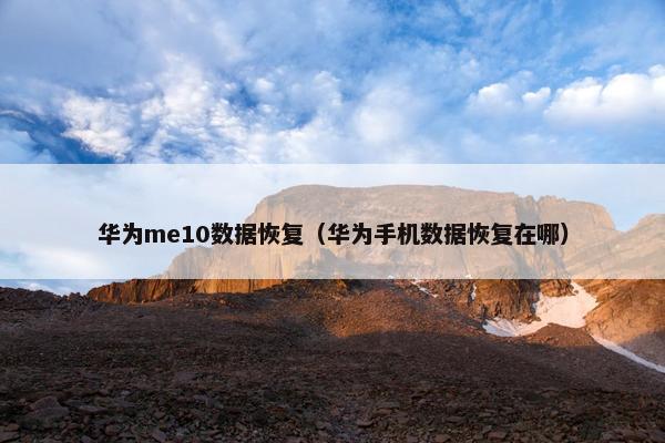 华为me10数据恢复（华为手机数据恢复在哪）