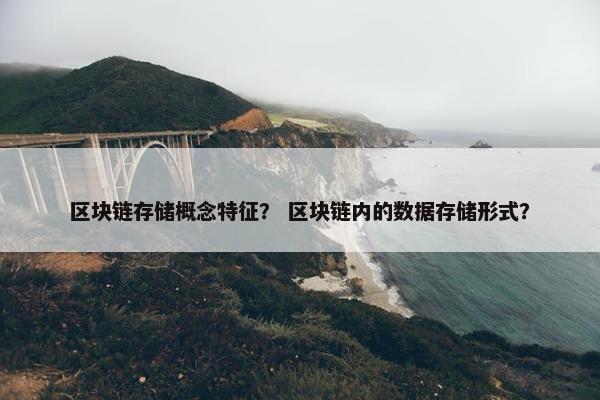 区块链存储概念特征？ 区块链内的数据存储形式？