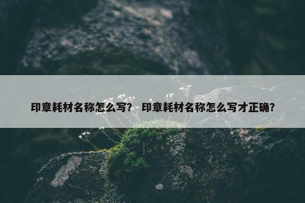 印章耗材名称怎么写？ 印章耗材名称怎么写才正确？