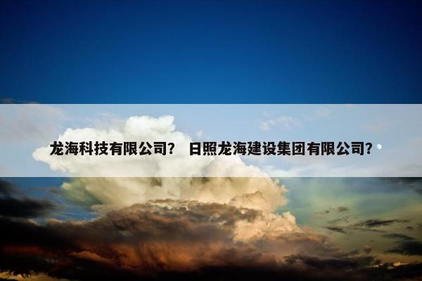 龙海科技有限公司？ 日照龙海建设集团有限公司？
