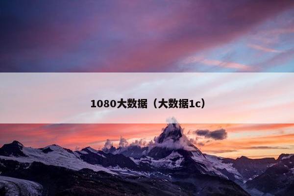 1080大数据（大数据1c）