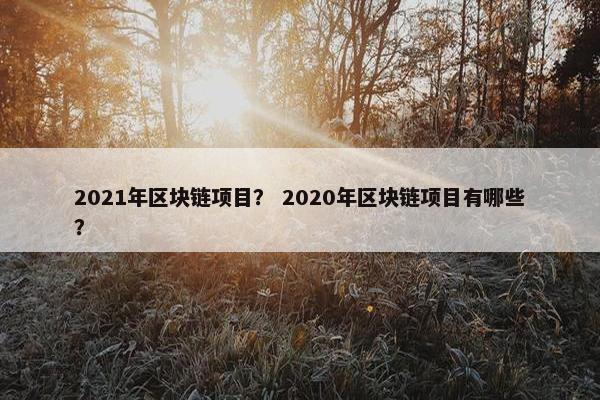 2021年区块链项目？ 2020年区块链项目有哪些？