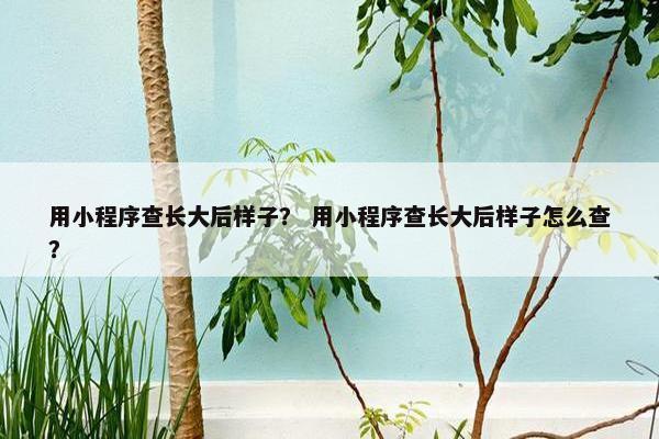 用小程序查长大后样子？ 用小程序查长大后样子怎么查？