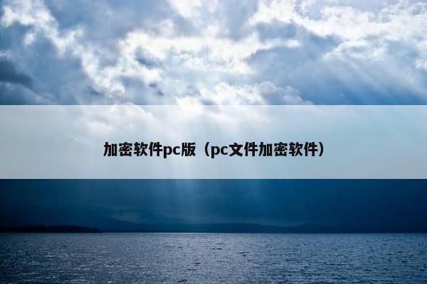 加密软件pc版（pc文件加密软件）