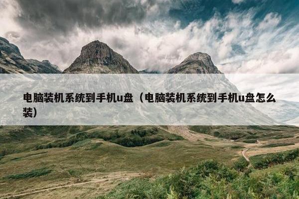 电脑装机系统到手机u盘（电脑装机系统到手机u盘怎么装）