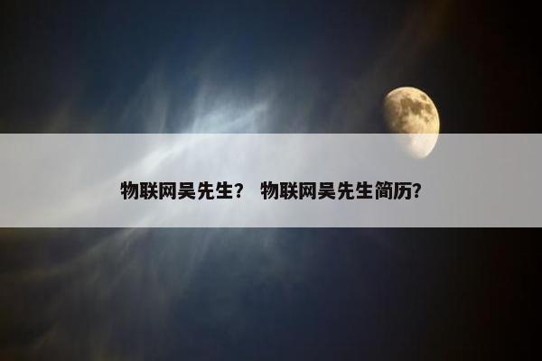 物联网吴先生？ 物联网吴先生简历？