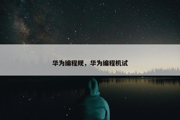 华为编程规，华为编程机试