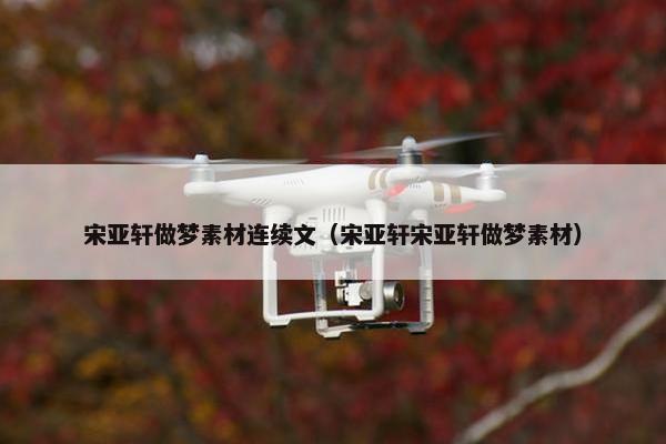 宋亚轩做梦素材连续文（宋亚轩宋亚轩做梦素材）