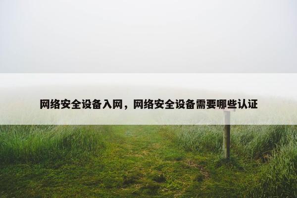 网络安全设备入网，网络安全设备需要哪些认证
