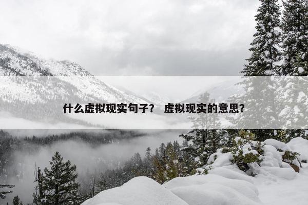 什么虚拟现实句子？ 虚拟现实的意思？