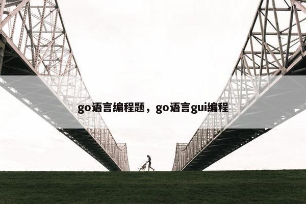 go语言编程题，go语言gui编程