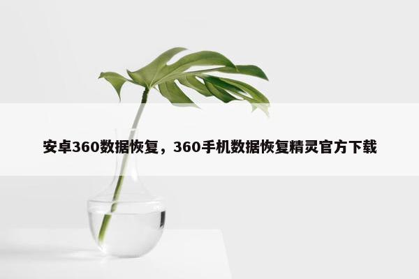 安卓360数据恢复,360手机数据恢复精灵官方下载 安卓360数据恢复,360手机数据恢复精灵官方下载