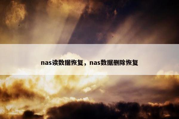 nas读数据恢复，nas数据删除恢复