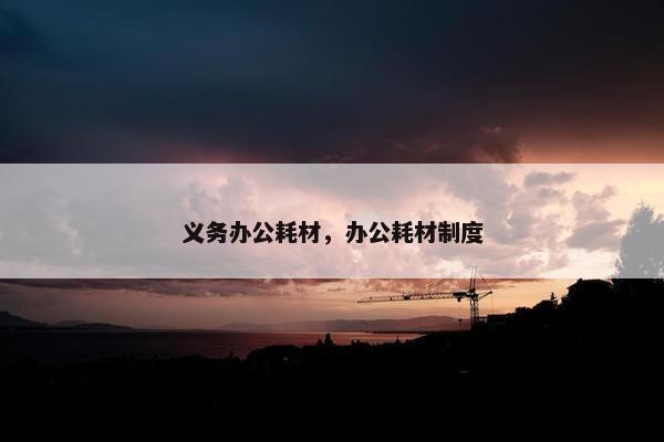 义务办公耗材，办公耗材制度