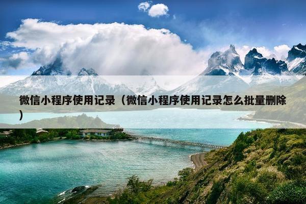 微信小程序使用记录(微信小程序使用记录怎么批量删除) 微信小程序使用记录(微信小程序使用记录怎么批量删除)