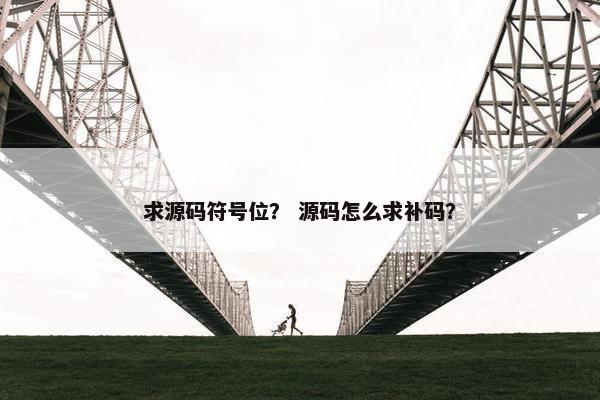 求源码符号位？ 源码怎么求补码？