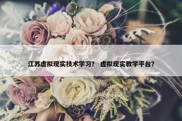 江苏虚拟现实技术学习？ 虚拟现实教学平台？